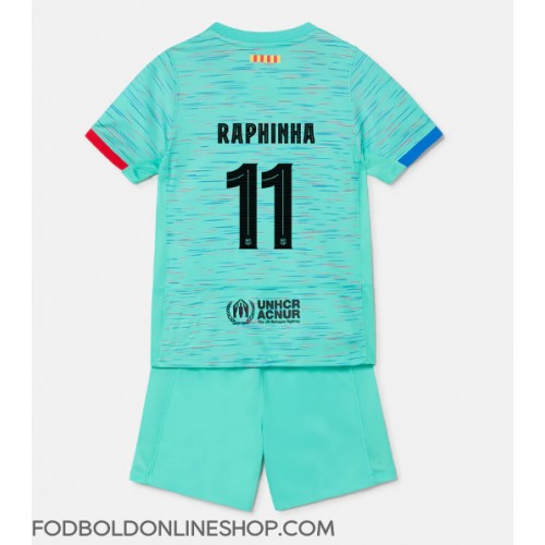 Barcelona Raphinha Belloli #11 Tredje trøje Børn 2023-24 Kortærmet (+ Korte bukser)